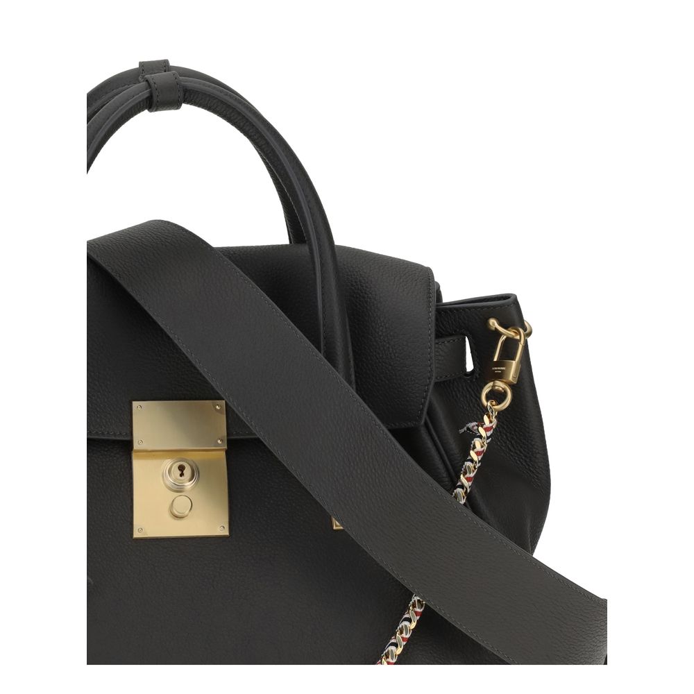 Thom Browne Handtasche aus grauem Kalbsleder Bos Taurus